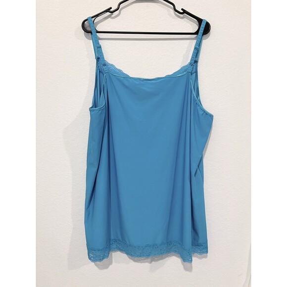Avenue Stretch Teal Blue Lace Cami Tank Women’s Plus Size 30/32 5X - Picture 6 of 9
